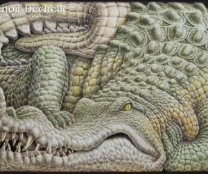 Crocodile-animal-painting-97x146@Benoit-Dechelle